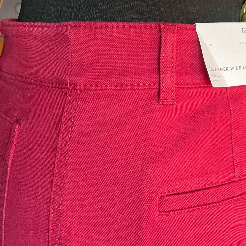 LOFT Women's Wide Leg Pants in Red - Picture 3 of 7